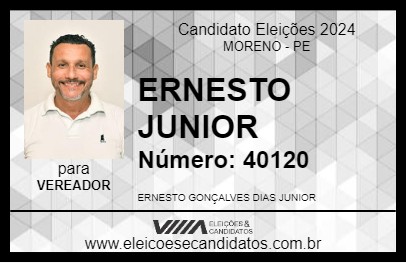 Candidato ERNESTO JUNIOR 2024 - MORENO - Eleições