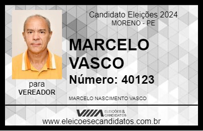 Candidato MARCELO VASCO 2024 - MORENO - Eleições