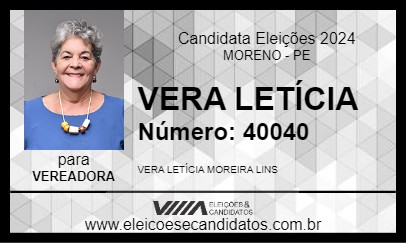 Candidato VERA LETÍCIA 2024 - MORENO - Eleições