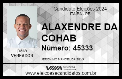 Candidato ALEX DA COHAB 2024 - ITAÍBA - Eleições