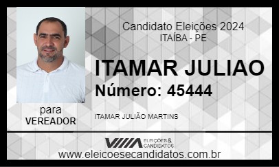 Candidato ITAMAR JULIAO 2024 - ITAÍBA - Eleições