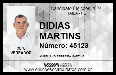 Candidato DIDIAS MARTINS 2024 - ITAÍBA - Eleições