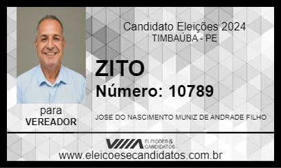 Candidato ZITO 2024 - TIMBAÚBA - Eleições