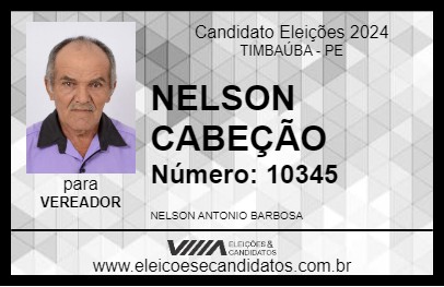 Candidato NELSON CABEÇÃO 2024 - TIMBAÚBA - Eleições