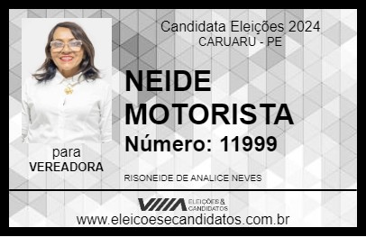 Candidato NEIDE MOTORISTA 2024 - CARUARU - Eleições