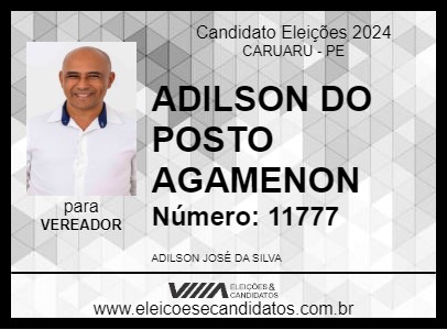 Candidato ADILSON DO POSTO AGAMENON 2024 - CARUARU - Eleições