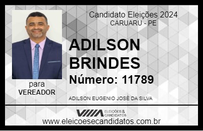 Candidato ADILSON BRINDES 2024 - CARUARU - Eleições