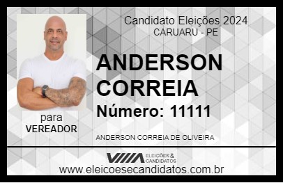 Candidato ANDERSON CORREIA 2024 - CARUARU - Eleições