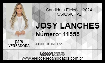 Candidato JOSY LANCHES 2024 - CARUARU - Eleições