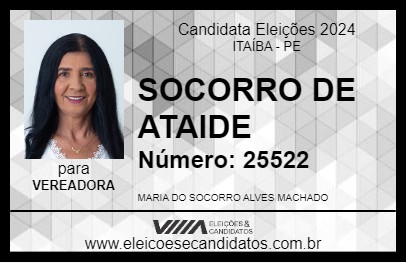 Candidato SOCORRO DE ATAIDE 2024 - ITAÍBA - Eleições