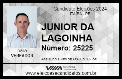 Candidato JUNIOR DA LAGOINHA 2024 - ITAÍBA - Eleições