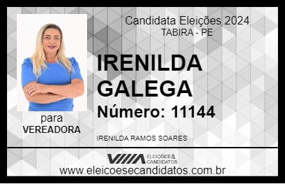 Candidato IRENILDA GALEGA 2024 - TABIRA - Eleições