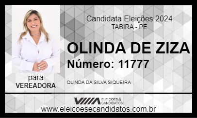 Candidato OLINDA DE ZIZA 2024 - TABIRA - Eleições