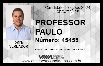 Candidato PROFESSOR PAULO 2024 - GRAVATÁ - Eleições