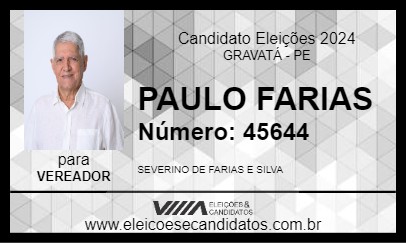 Candidato PAULO FARIAS 2024 - GRAVATÁ - Eleições