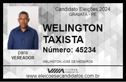 Candidato WELINGTON TAXISTA 2024 - GRAVATÁ - Eleições