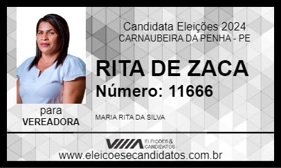 Candidato RITA DE ZACA 2024 - CARNAUBEIRA DA PENHA - Eleições