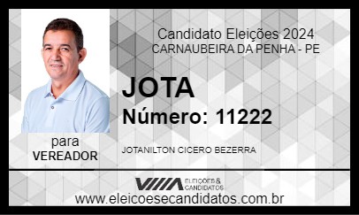 Candidato JOTA 2024 - CARNAUBEIRA DA PENHA - Eleições