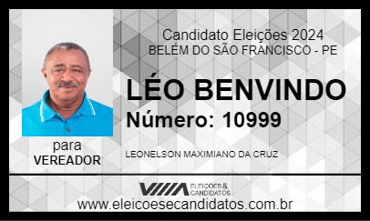 Candidato LÉO BENVINDO 2024 - BELÉM DO SÃO FRANCISCO - Eleições