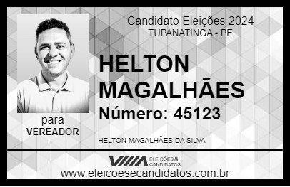 Candidato HELTON MAGALHÃES 2024 - TUPANATINGA - Eleições