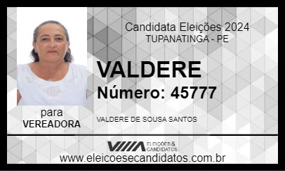 Candidato VALDERE 2024 - TUPANATINGA - Eleições