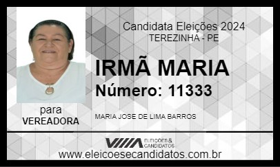 Candidato IRMÃ MARIA 2024 - TEREZINHA - Eleições