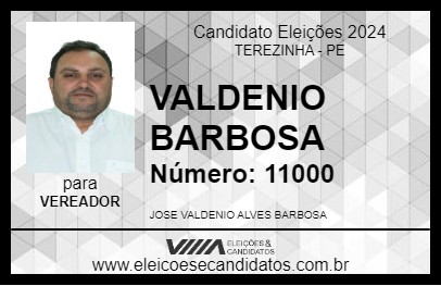 Candidato VALDENIO BARBOSA 2024 - TEREZINHA - Eleições