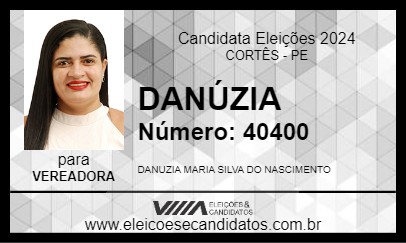 Candidato DANÚZIA 2024 - CORTÊS - Eleições