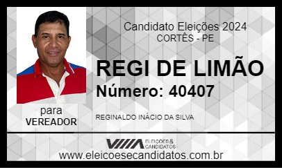 Candidato REGI DE LIMÃO 2024 - CORTÊS - Eleições