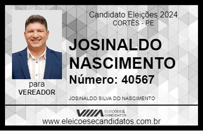 Candidato JOSINALDO NASCIMENTO 2024 - CORTÊS - Eleições