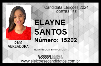 Candidato ELAYNE SANTOS 2024 - CORTÊS - Eleições