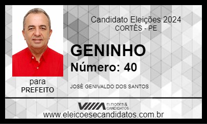 Candidato GENINHO 2024 - CORTÊS - Eleições