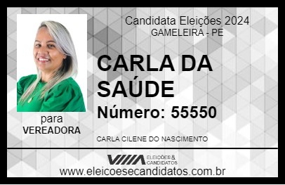 Candidato CARLA DA SAÚDE 2024 - GAMELEIRA - Eleições