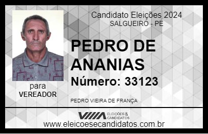 Candidato PEDRO DE ANANIAS 2024 - SALGUEIRO - Eleições