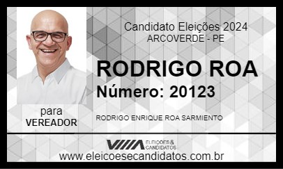 Candidato RODRIGO ROA 2024 - ARCOVERDE - Eleições