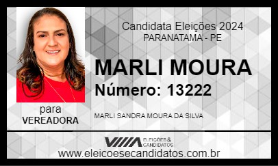 Candidato MARLI MOURA 2024 - PARANATAMA - Eleições