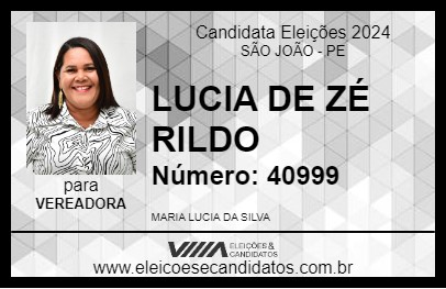 Candidato LUCIA DE ZÉ RILDO 2024 - SÃO JOÃO - Eleições