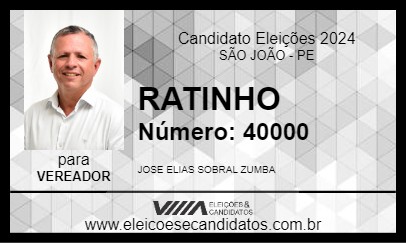 Candidato RATINHO 2024 - SÃO JOÃO - Eleições