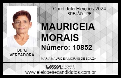 Candidato MAURICEIA MORAIS 2024 - BREJÃO - Eleições