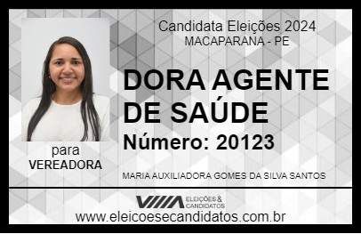 Candidato DORA AGENTE DE SAÚDE 2024 - MACAPARANA - Eleições