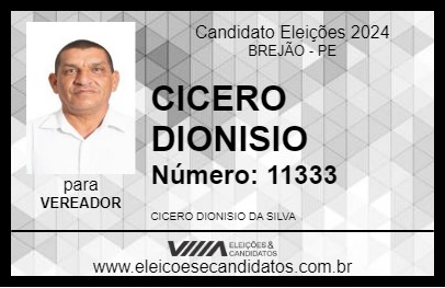 Candidato CICERO DIONISIO 2024 - BREJÃO - Eleições