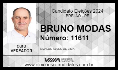 Candidato BRUNO MODAS 2024 - BREJÃO - Eleições