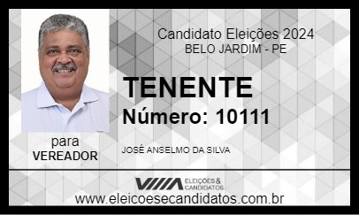 Candidato TENENTE 2024 - BELO JARDIM - Eleições