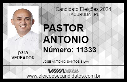 Candidato PASTOR ANTONIO 2024 - ITACURUBA - Eleições