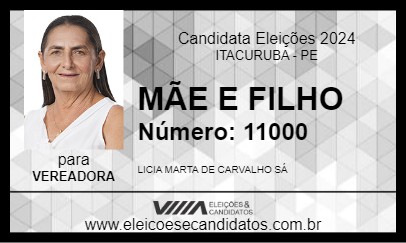 Candidato LÍCIA MÃE E FILHO 2024 - ITACURUBA - Eleições