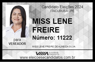 Candidato MISS LENE FREIRE 2024 - ITACURUBA - Eleições