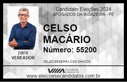 Candidato CELSO MACÁRIO 2024 - AFOGADOS DA INGAZEIRA - Eleições