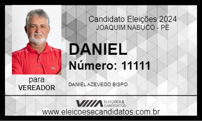 Candidato DANIEL 2024 - JOAQUIM NABUCO - Eleições