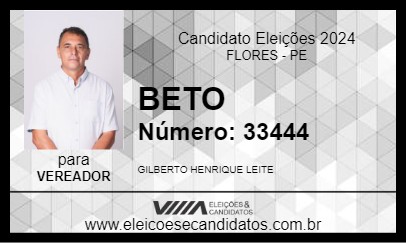 Candidato BETO 2024 - FLORES - Eleições