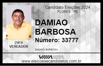 Candidato DAMIAO BARBOSA 2024 - FLORES - Eleições